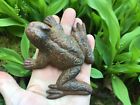all rusty! antique small iron garden frog ornament~4