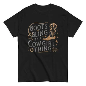 Boots Bling It’s a Cowgirl Thing T-Shirt | Country Western Style Cowgirl shirt - Picture 1 of 7