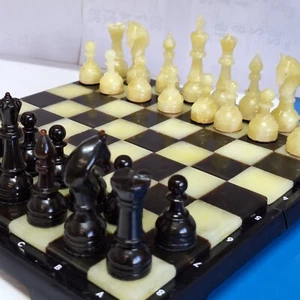 Natural Baltic amber Chess Sets - Chess Pieces with Chessboard - Picture 1 of 24