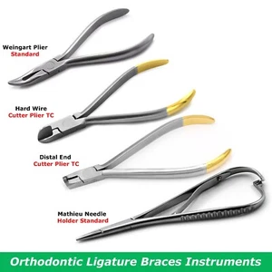 4Pcs Distal End Ligature Wire Cutter Weingart Orthodontic Mathieu Needle Holder - Picture 1 of 5