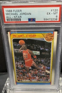 1988 FLEER MICHAEL JORDAN ALL-STAR #120 PSA 6 - Foto 1 di 2