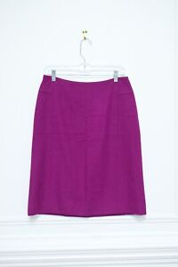 Ann Taylor Pink Magenta Pencil Straight Wool Cashmere Knee Length Skirt Size 6