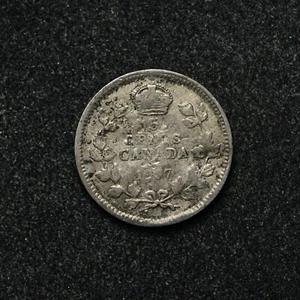 1917 Canada Five Cents .925 Silver Damaged (bb18061) - Picture 1 of 2