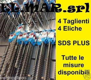 Punta SDS plus 4 Taglienti 4 eliche KRINO 03156 x Bosch Makita Hitachi Stayer - Foto 1 di 3