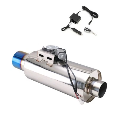 Blue  2.5" ID 3'' OD Electric Valve Resonator Valvetronic Muffler 6.2'' Body - Image 1 of 4