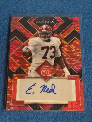 2022 Wildcard Auto Mania Red Color Match Evan Neal Auto /6 AM-SQ73 - Image 1 of 2