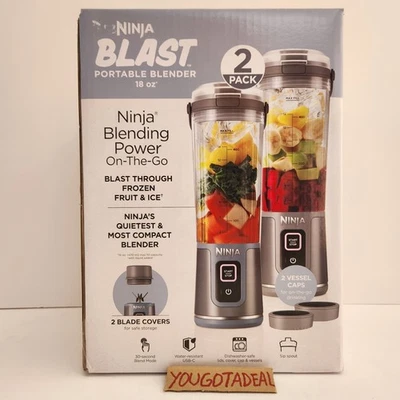 Ninja Blast Portable Blender 2 Pack | 18oz Cordless, USB-C, Leakproof, 1727122
