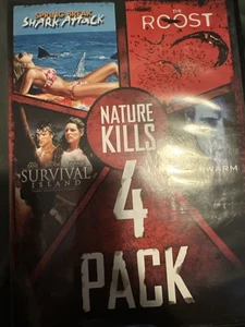 NATURE KILLS 4 PACK (DVD, 2015, 4-Disc Set) ~SPRING BREAK SHARK ATTACK~THE ROOST - Imagen 1 de 5