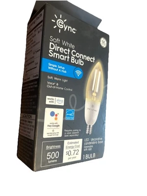 GE CYNC Smart LED Decorative Light Bulb Small Base Soft White: E12 Candelabra - Image 1 of 4