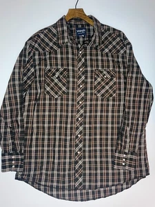 Vintage Wrangler Western Pearl Snap Hemd schwarz kariert langarm Cowboy Herren XXL - Bild 1 von 8