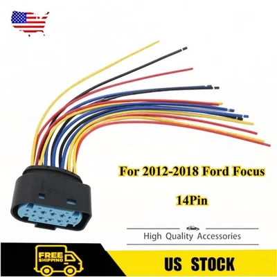 14-Pin Headlamp Headlight Connector Pigtail For 2012 2013-2017 2018 Ford Focus - Image 1 of 4