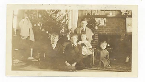 Ca. 1920's CHRISTMAS PHOTO TOYS: TIN TANKER TRUCK, TIN MAN FIG. ON WHEELS, DOLL - Picture 1 of 2