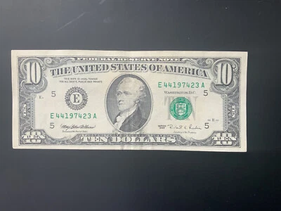 1995 $10 DOLLAR BILL E44197423A - Image 1 of 4