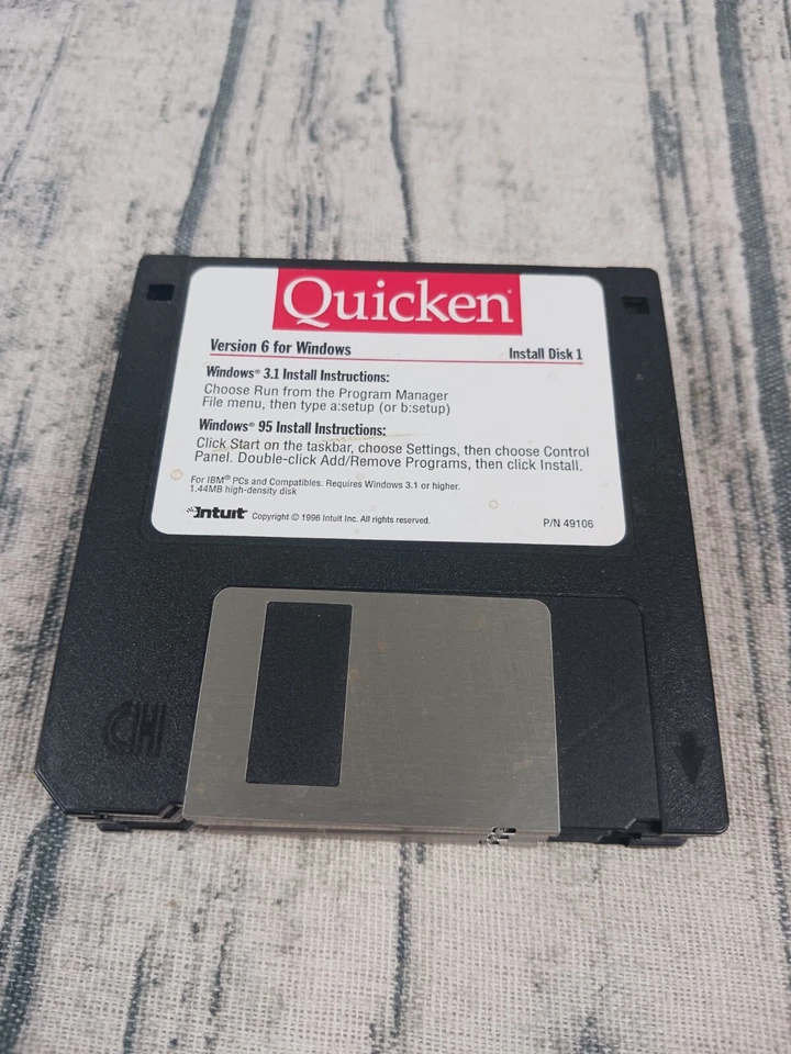 Quicken Version 6 For Windows 95 (Intuit, 1996) 3.5" Floppy - Pre-Owned  - Image 1 of 2