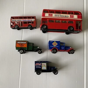 Matchbox Cars London Standard Tour Bus Mixed Lot Of 5 - Picture 1 of 9