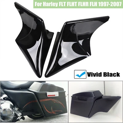 Vivid Black Stretched Extended Side Cover For Harley Touring Road King FLH 97-07 Foto 1 de 4