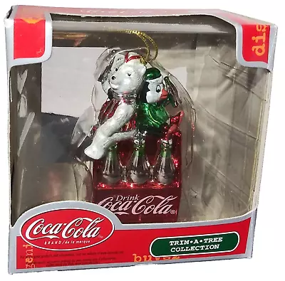 可口可乐装饰树镀铬圣诞装饰品北极熊和企鹅 — 第 1/4 张图片