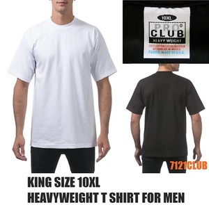 PRO CLUB MENS KING SIZE 10XL T SHIRT PLAIN HEAVYWEIGHT SHORT SLEEVE BIG AND TALL - Picture 1 of 6