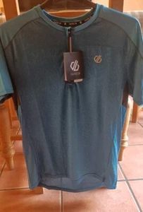 Dare2B Mens Aces II Half-Zip, Quick-Dry, Wicking Jersey - Blue - Picture 1 of 5