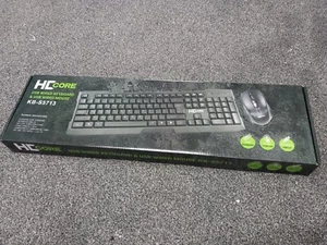HD CORE KB-S5713 USB Wired Keyboard And Mouse UK Layout GAMING PC DESKTOP APPLE - Picture 1 of 6