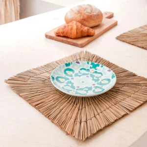 Untersetzer Tischmatte Tischdeko 36x36 cm Seegras - Bild 1 von 5