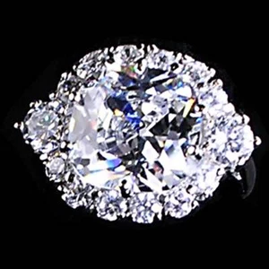 *STUNNING* RADIANT CUT CLEAR CZ COCKTAIL RING_SZ-4__925 STERLING SILVER_NF - Picture 1 of 7