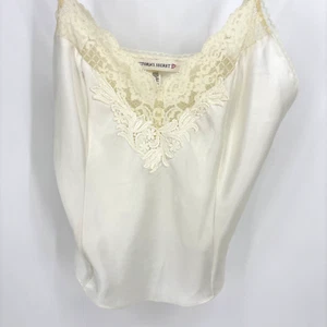 Victoria's Secret Trägertop Damen Gr. Medium weiß Blumen Spitze Satin Y2K - Bild 1 von 8