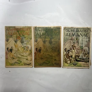 Folleto The Herbalist Almanac 3 1937, 1938, 1939 arte de curación natural nativo de Estados Unidos - Imagen 1 de 10