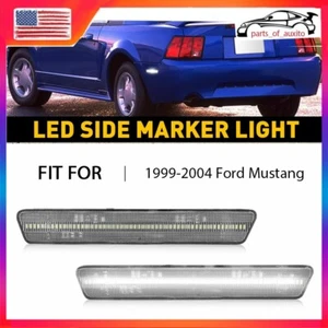 Clear White LED Rear Side Lights Reflector For Ford 99-04 Mustang XR3Z-15A448-AA - Picture 1 of 13