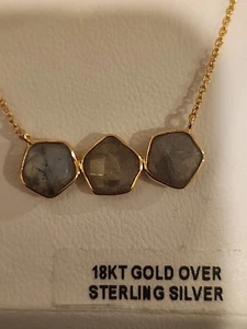 OHRRINGE HALSKETTE SET ARGENTO VIVO 18k über SS NATURSTEIN (A15) - Bild 1 von 6