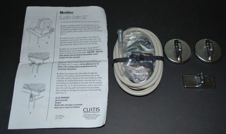 STOP THEFT LOCK LOK KIT II UNIVERSAL ANTI THEFT KIT OFFICE HOME SHOP ELECTRONICS - Image 1 of 1