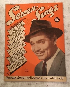 Screen Songs Magazine Clark Gable Alan Ladd Perry Como May 1946 Rare Orange - Bild 1 von 2