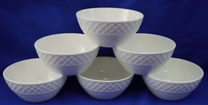 Mikasa Traliccio Bianco (6) Ciotole per Frutta o Dessert, 4 5/8" (G63) - Foto 1 di 13