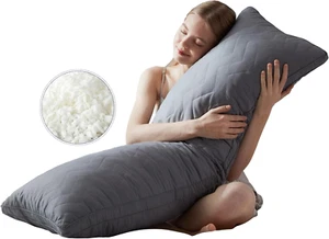 Quilted Memory Foam Body Pillow - Large Full Body Pillows for Adults - Soft Long - Picture 1 of 11