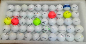 50 Mixed Golf Balls Callaway Chrome Titleist ProV1 Taylor Made Nike Srixon 3A/4A - Picture 1 of 4