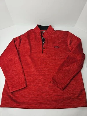 Callaway Mens Golf 1/4 Snap Button Red Sweater Mock Neck Size Large - Image 1 of 4
