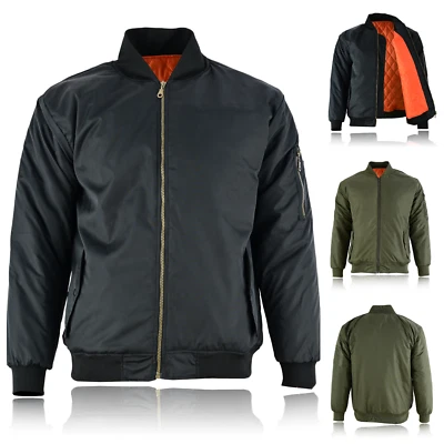 Mens MA1 Army Pilot Biker Bomber Security Fly Military Doorman Jacket Top New - Image 1 of 4