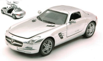 MODELLINO AUTO NEW RAY STATICO MERCEDES SLS AMG 2010 SILVER MODELLISMO 1:24 - Immagine 1 di 4