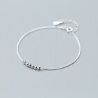 925 Sterling Silver Women Beads Bracelet Minimalist Geometric Fine Jewelry Charm