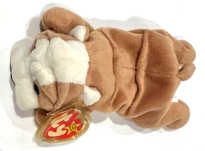 Peluche Rughe Bulldog 1996 Peluche 8" Lungo Bean Bag Ty Beanie Babies - Foto 1 di 5