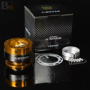 NRG Gen 2.0 Gold Steering Wheel Quick Release Hub Kit Universal Fitment - Picture 1 of 2