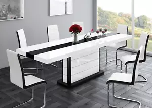 Esstisch Säulentisch Konferenztisch HIGH GLOSS Acryllack ausziehbar bis 260cm - Bild 1 von 3