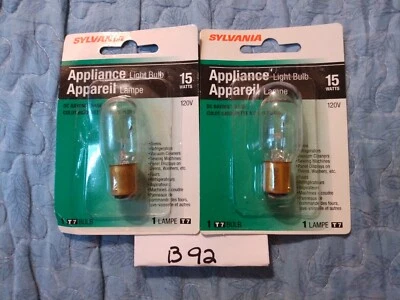 2 Sylvania 15 Watt Appliance Bulbs DC Bayonet Base T7 - Image 1 of 2