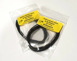 Modellbau-Kabel extrem dünn d: 0,34mm 2x10m-Ring schwarz 0,40 €/m - Picture 1 of 2