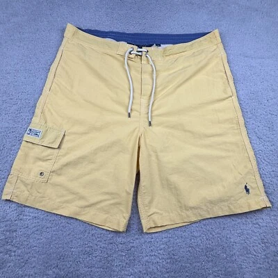 Pantalones Cortos de Natación Polo Ralph Lauren Para Hombres XL 40 Amarillo Forrado Poni Bolsillos Playa Foto 1 de 4