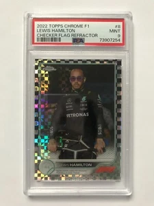 Lewis Hamilton 2022 Topps Chrome F1  Checker Flag Refractor #8 PSA 9 - Picture 1 of 2