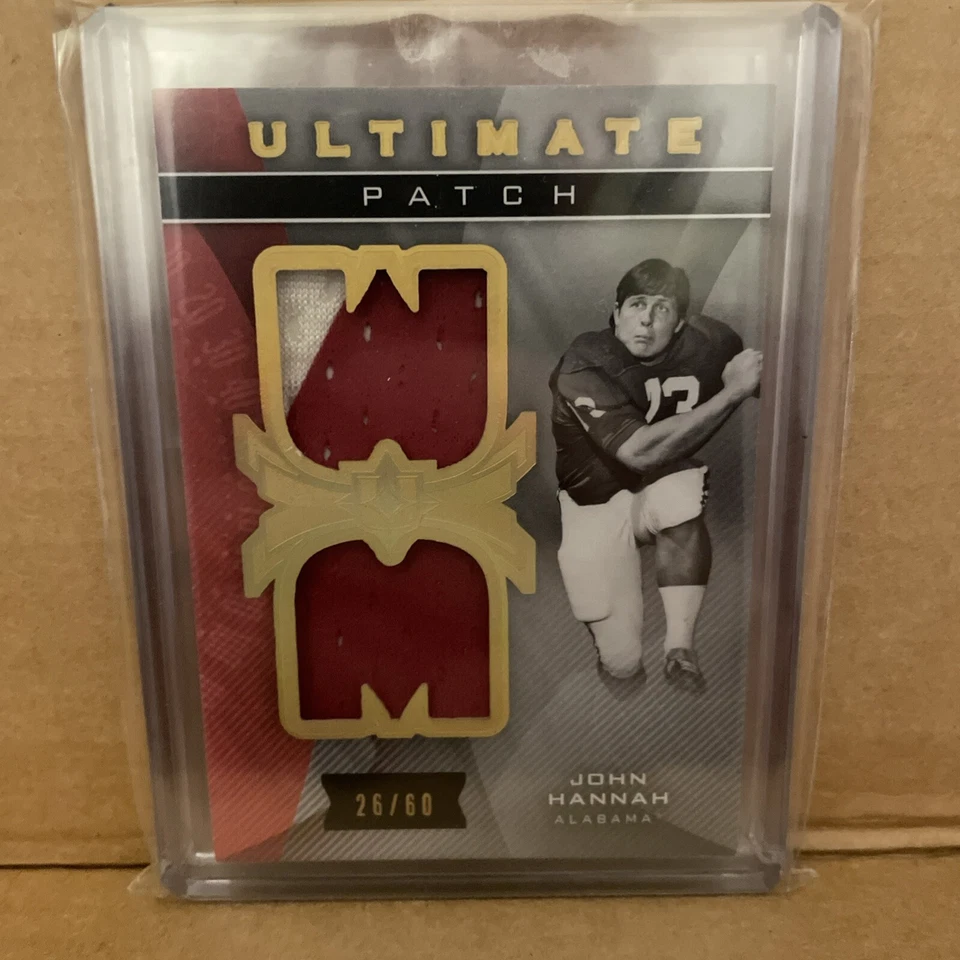 John Hannah 2013 Ultimate Collection Patch /60 Alabama Patriots HOF - Image 1 of 2