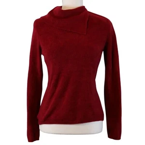 EVIE Crimson Half-Cowl-Neck/Split-Collar Sweater Women's Size Large (Petite) - Picture 1 of 5