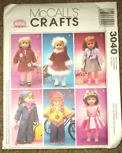 McCalls 3040 Puppenkleidung Muster 18" Gotz American Mädchen Größe UNGESCHNITTEN Kleiderschrank OOP - Bild 1 von 2