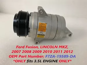 Ford AC Compressor fits Lincoln mkz, Fusion 3.5L 2007 2008 2009 2010 2011 - Picture 1 of 7